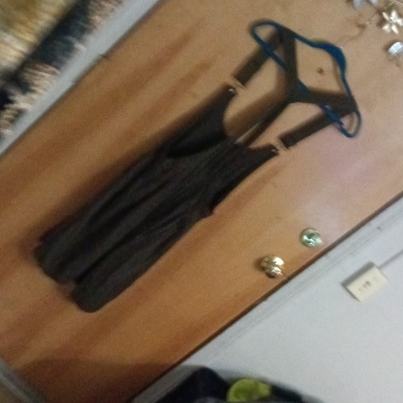 Black Striped Suspender Dress Size 3x - Picture 2 of 2